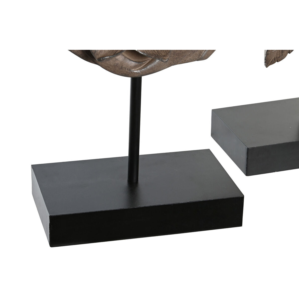 Buddha koristehahmo 23 x 8 x 42 cm, 2 kpl, metallia & hartsia, musta/ruskea