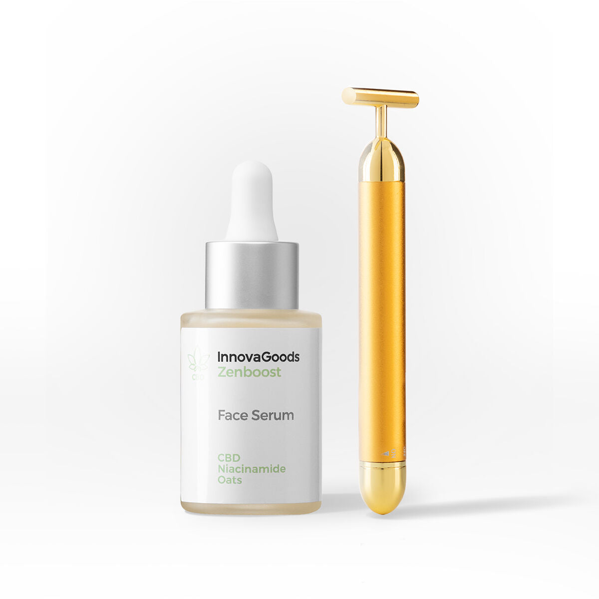 CBD kasvohoitopaketti, jänteyttävä seerumi 30 ml & kasvohierontalaite kotiin