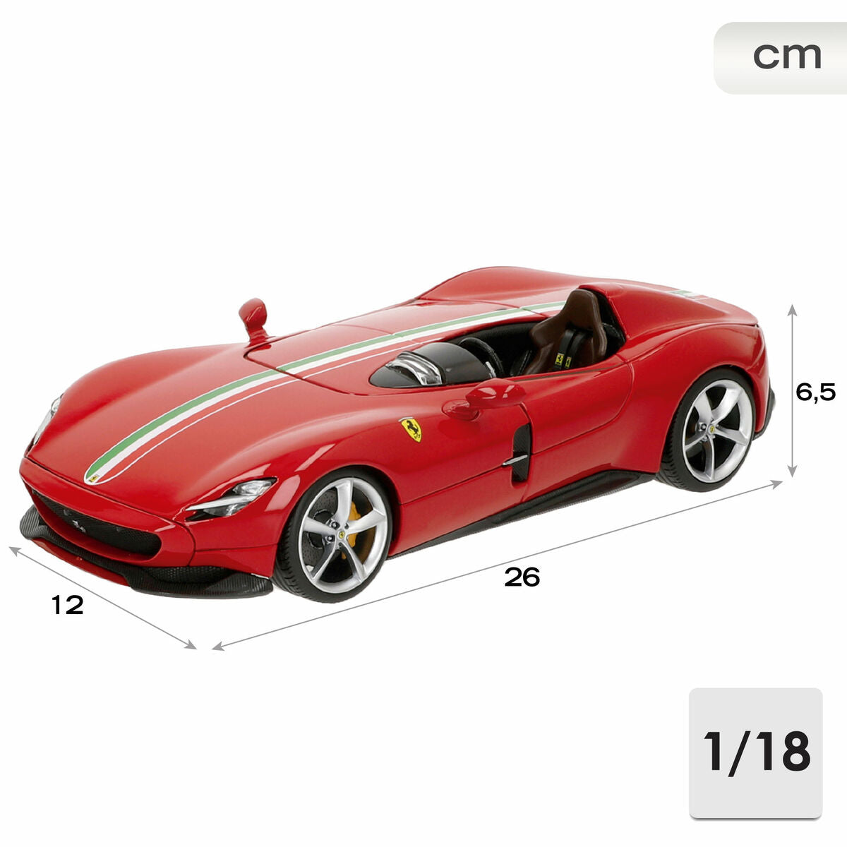 Ferrari Monza SP1 1:18 pienoismalli, metallinen keräilyauto 26×6,5×12 cm