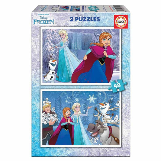 Frozen palapeli 2 x 48 palaa lapsille, Disney-aiheinen sisäaktiviteetti