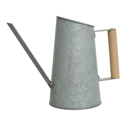 Galvanoitu kastelukannu 1,5 l vintage, ulkokäyttöön, harmaa metallinen