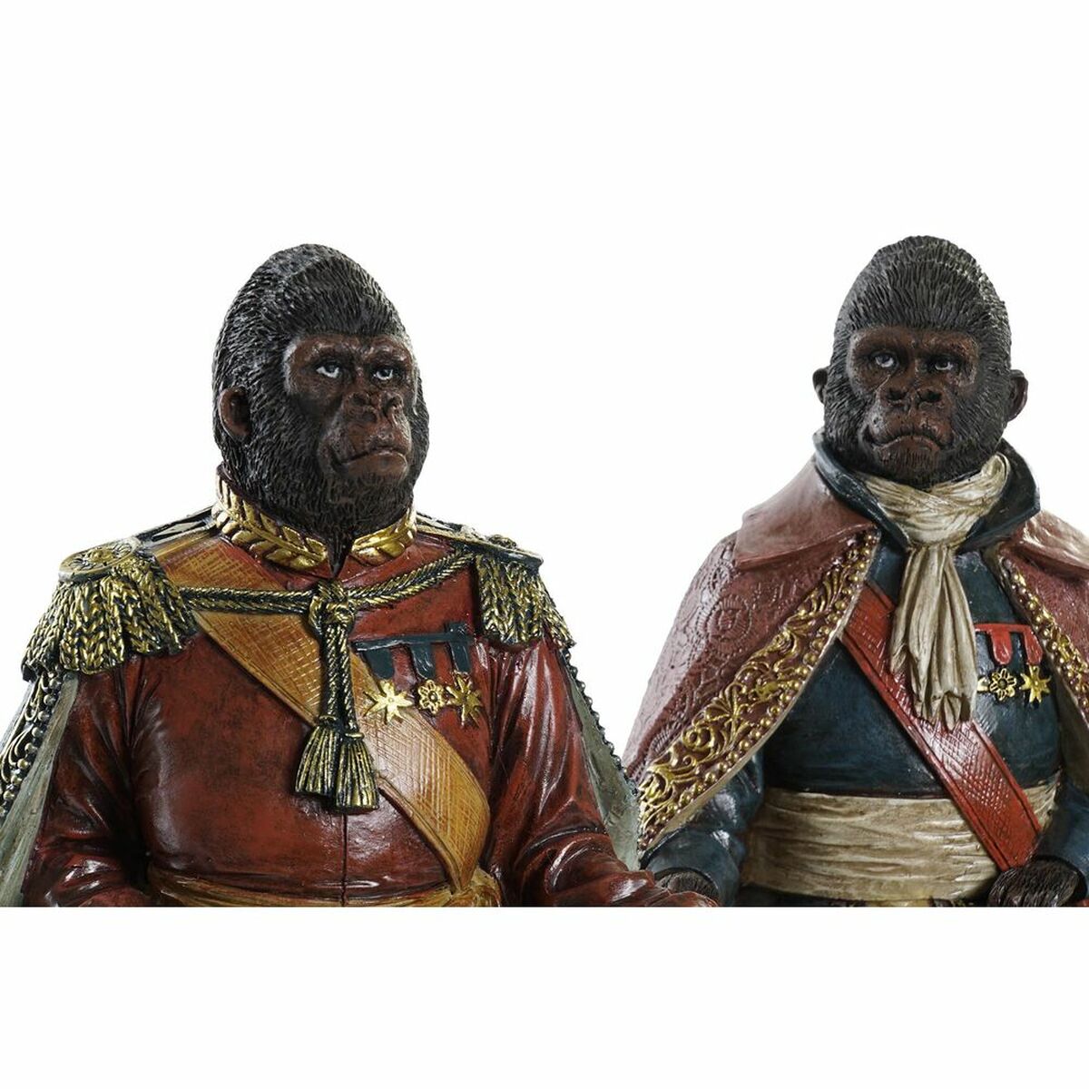Gorilla koristehahmo resiinistä, siirtomaatyylinen 31,5 cm, sisustukseen, 2 kpl