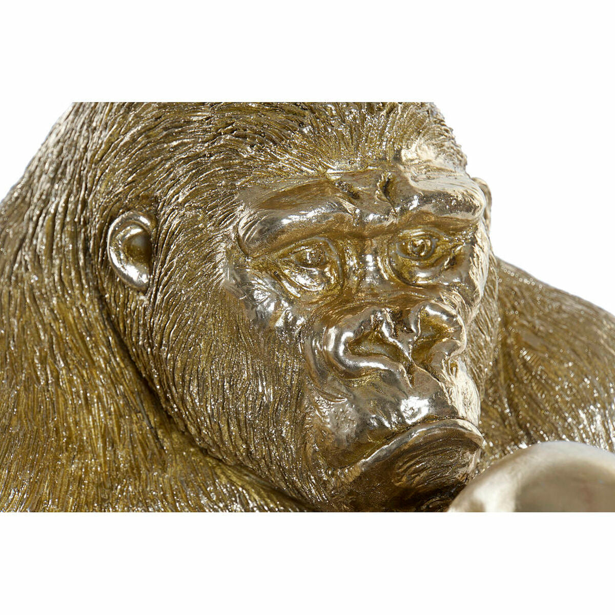 Gorillapatsas kultainen hartsi 33 x 33 x 43 cm, moderniin olohuoneeseen