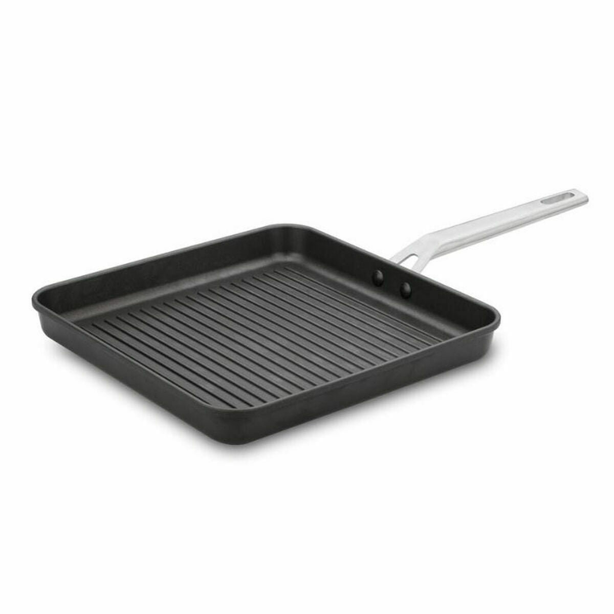 Grillipannu 28 cm induktioon - alumiininen neliö 28×28 cm, tarttumaton, musta