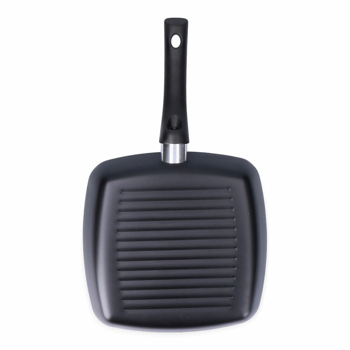 Grillipannu non-stick 24 x 24 x 4,2 cm, alumiini, musta - kaasuliedelle