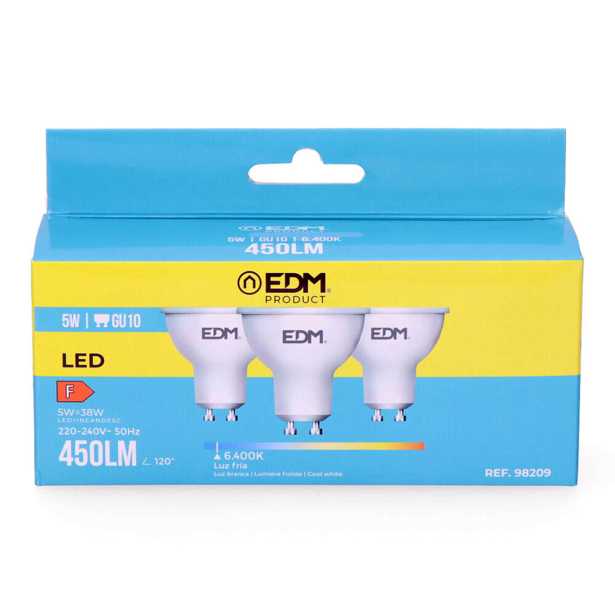 GU10 LED-polttimo 450 lm 6400 K, kylmävalkoinen 3 kpl setti, 5 W, Ø 5 x 5,5 cm