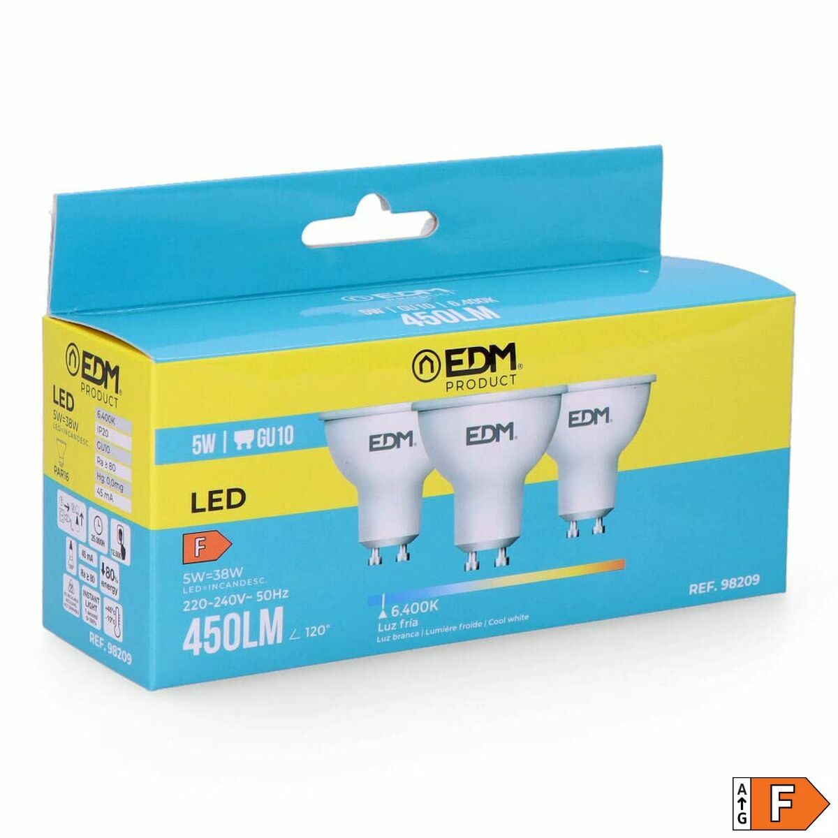GU10 LED-polttimo 450 lm 6400 K, kylmävalkoinen 3 kpl setti, 5 W, Ø 5 x 5,5 cm