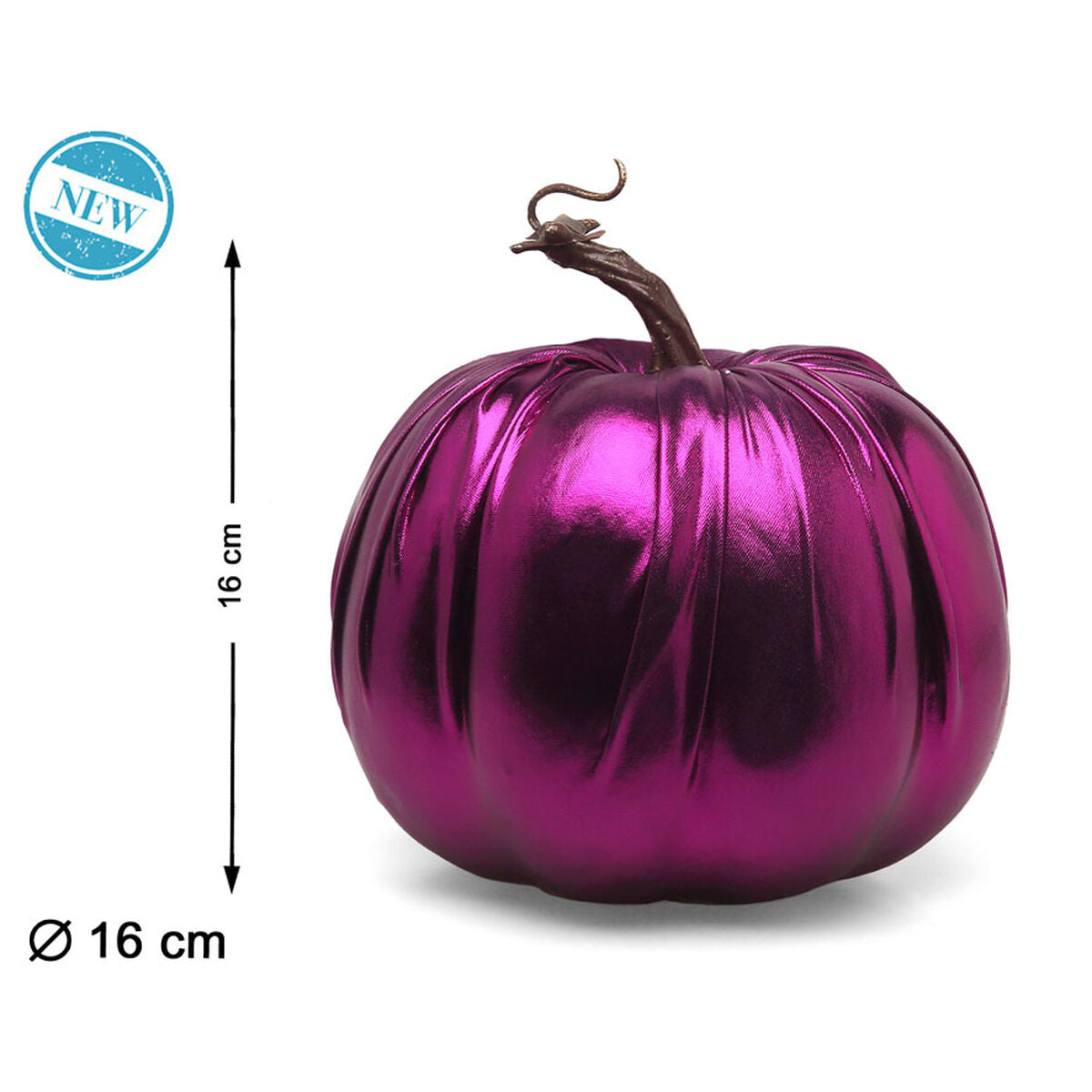 Halloween-kurpitsa koriste, purppura 16 x 16 cm - pöytäkoriste halloween-juhliin