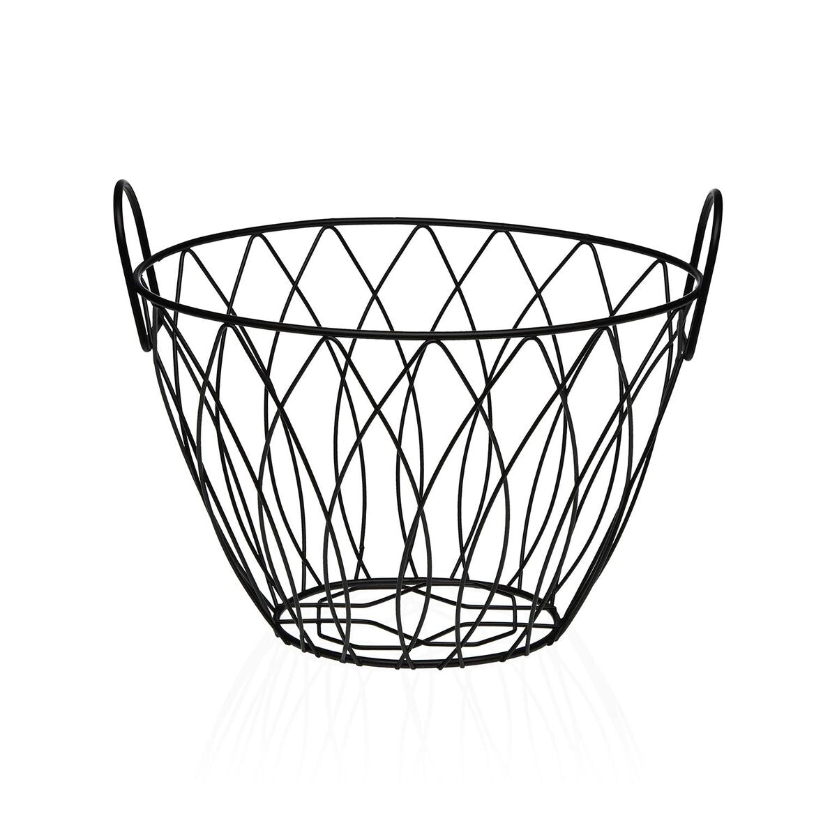 Hedelmäkulho musta teräs ovaali 19,5×21,5×28,5 cm keittiötasoille ruokapöydälle