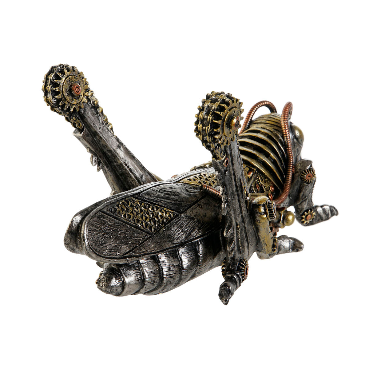 Koristehahmo heinäsirkka, steampunk-henkinen harmaa monivärinen 24 x 13 x 13 cm