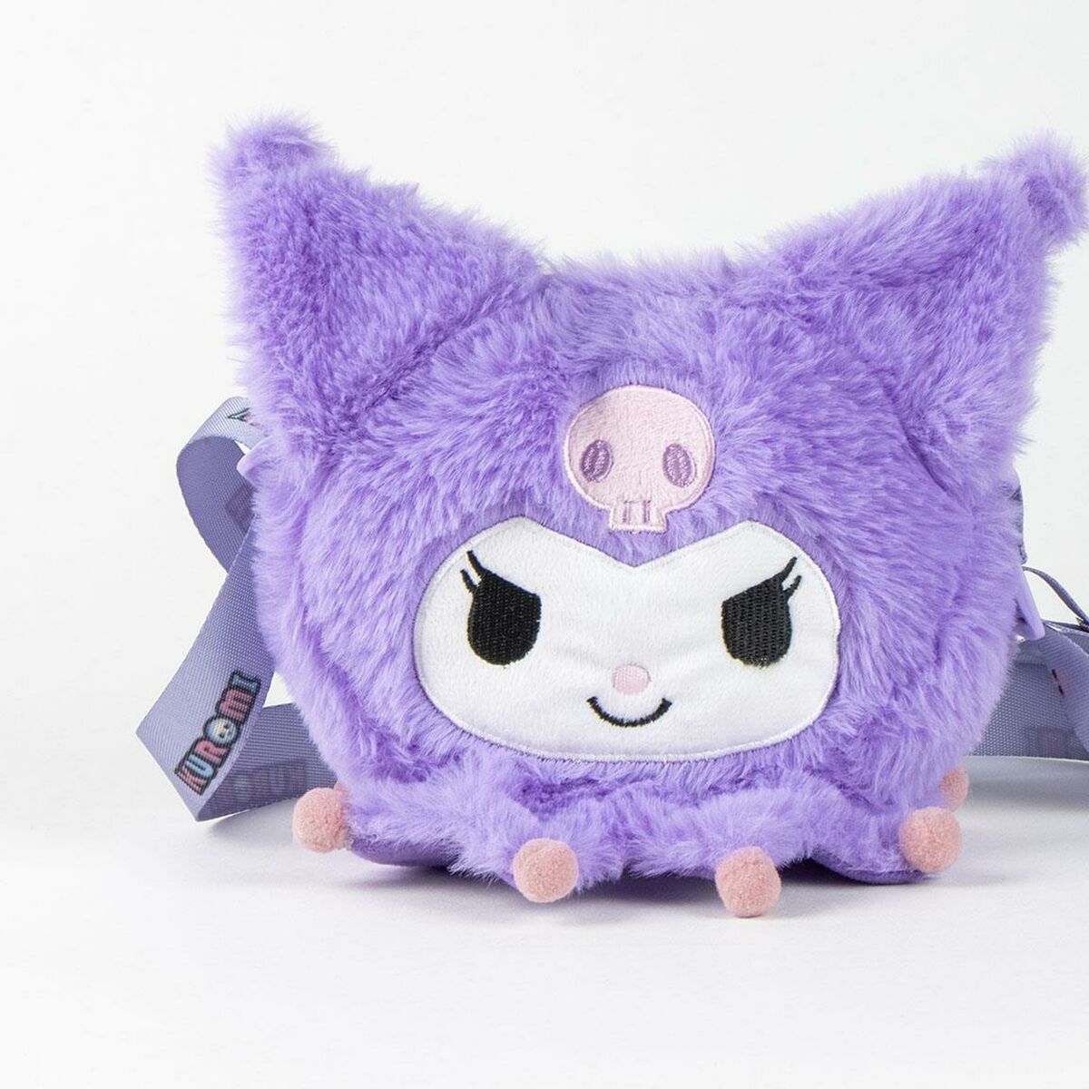 Lasten olkalaukku pehmeä karvainen violetti, hahmolaukku lapsille - Hello Kitty