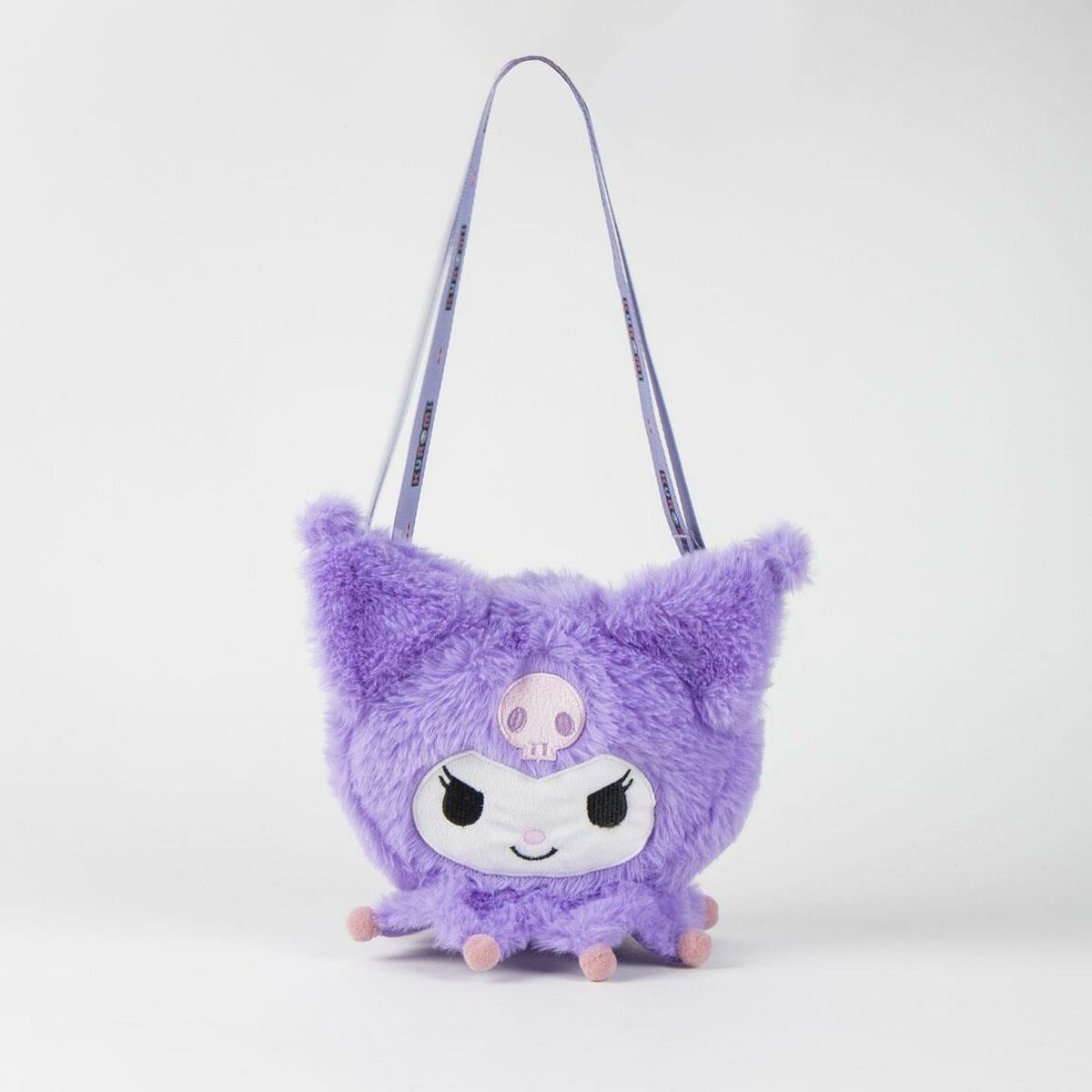 Lasten olkalaukku pehmeä karvainen violetti, hahmolaukku lapsille - Hello Kitty