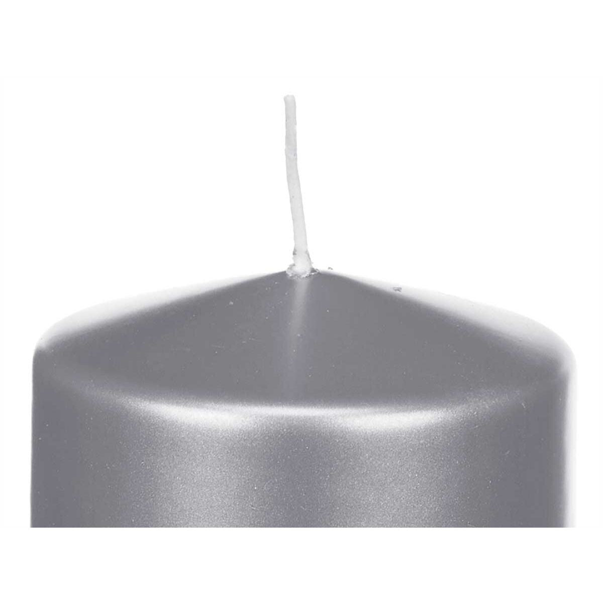 Hopeiset kynttilät, pilarikynttilä 9 x 10 x 9 cm, 41 h paloaika, juhliin 12 kpl