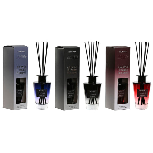 Huonetuoksu 200 ml 3 kpl diffuuseri lasipulloissa - sininen, musta, ruusu
