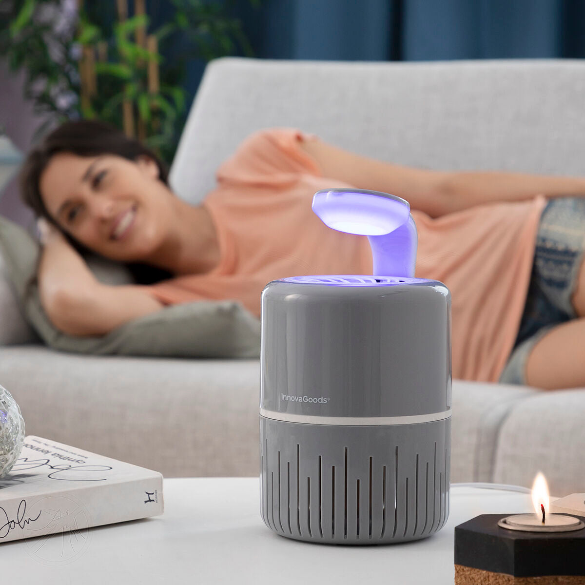 Hyttyskarkotin lamppu, USB, hiljainen – pöytäansalaite 20–40 m² sisä- & ulkokäyttöön