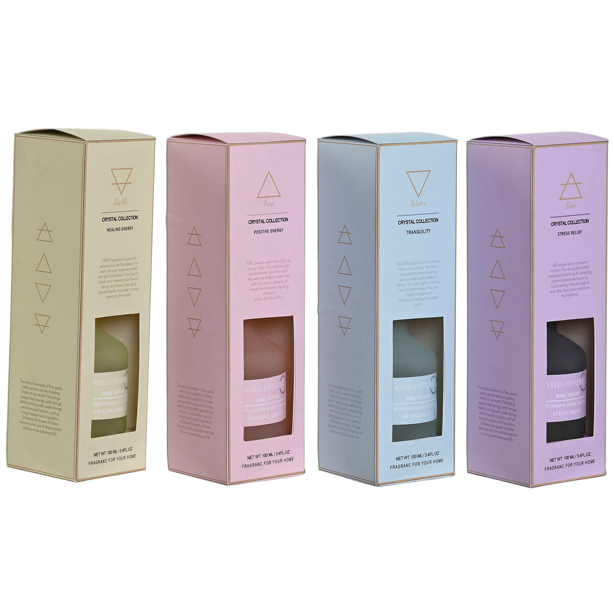 Ilmanraikastin 100 ml, 4 kpl - tuoksutikku kristallipullo lilac, urban-muotoilu