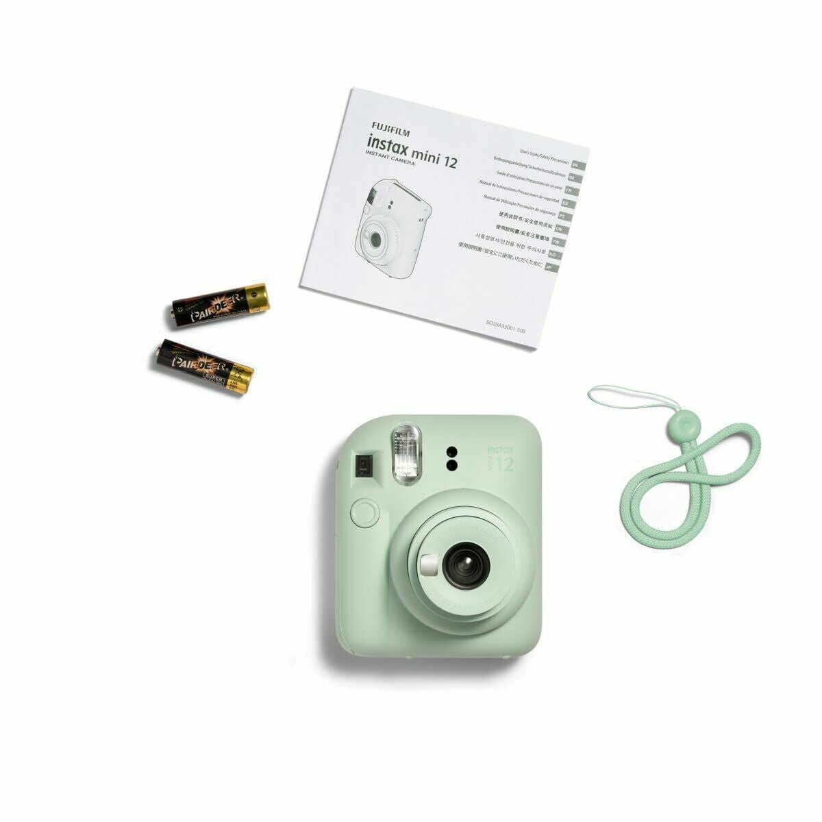 Instax Mini 12 pikakamera, vaaleanvihreä, paristokäyttö, sis. ranneke, taskuun