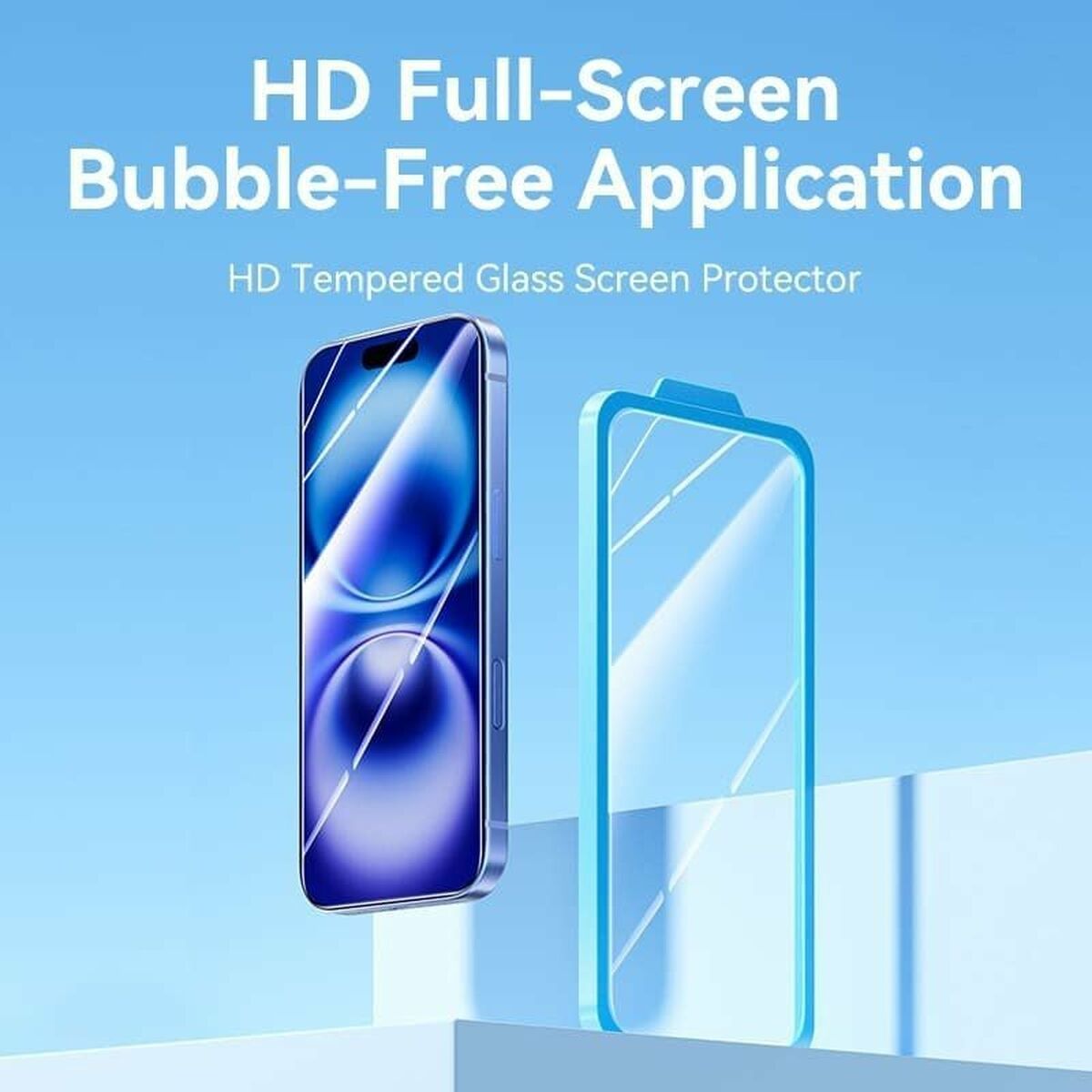 IPhone 16 Pro karkaistu lasi näytönsuoja - läpinäkyvä, asennussarja koko näytölle