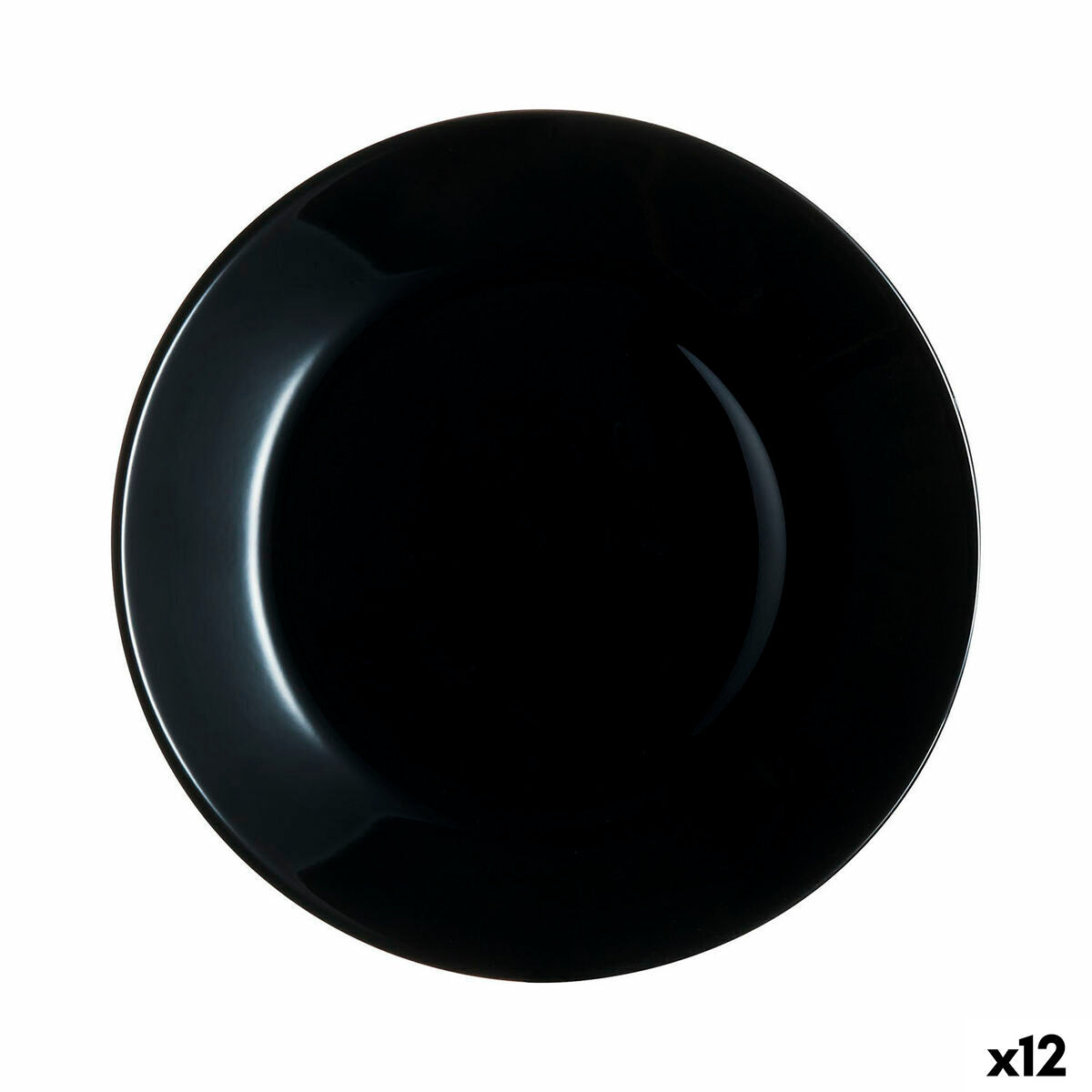 Jälkiruokalautanen Ø 18 cm musta lasi, 12 kpl lautassetti Luminarc
