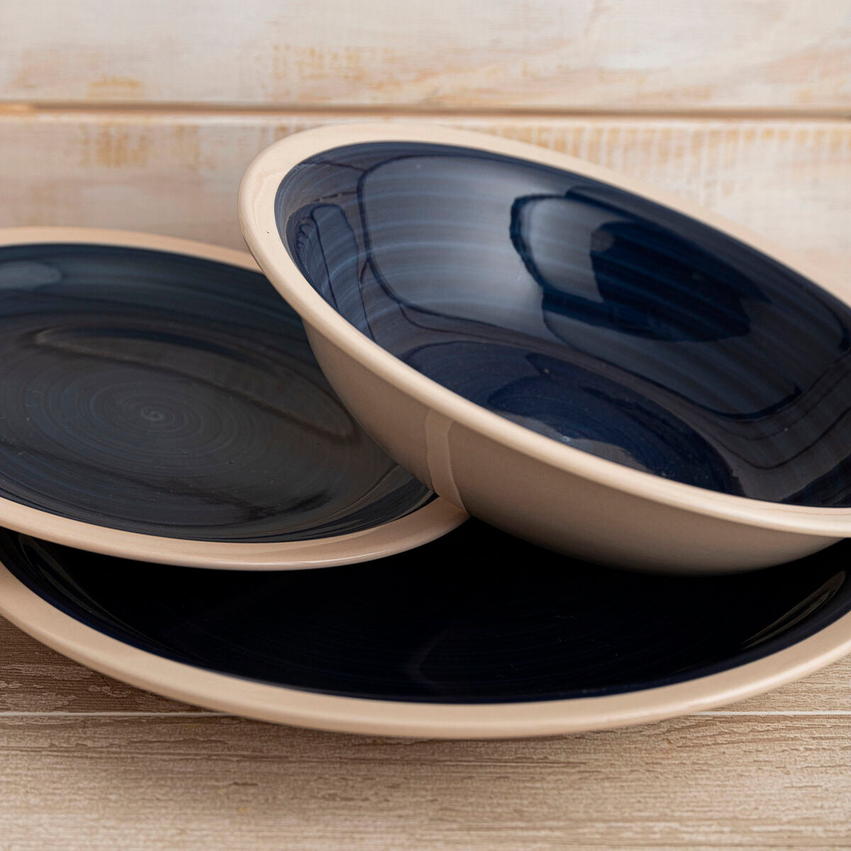 Jälkiruokalautanen Ø 19 cm, keramiikka, mikro & astianpesukone 12 osaa, beige