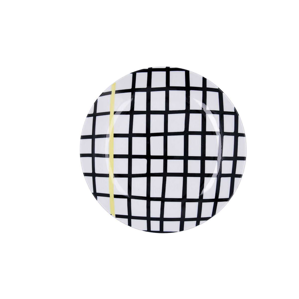 Jälkiruokalautanen 19 cm keramiikka, zigzag-kuvio monivärinen 12-osainen setti