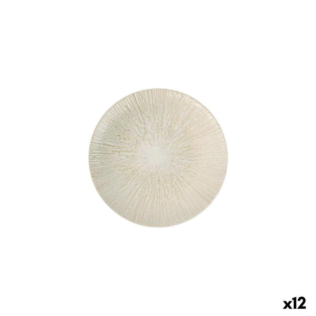 Jälkiruokalautanen Ø 20 cm, 12 kpl - kuviollinen luonnonvalkoinen, kahvihetkiin