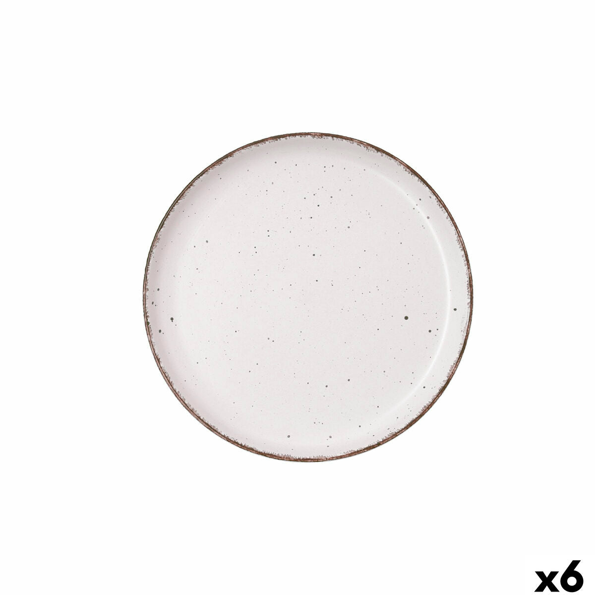 Jälkiruokalautanen 20 cm, keramiikka beige, käsinmaalattu, mikronkestävä, 6 osaa