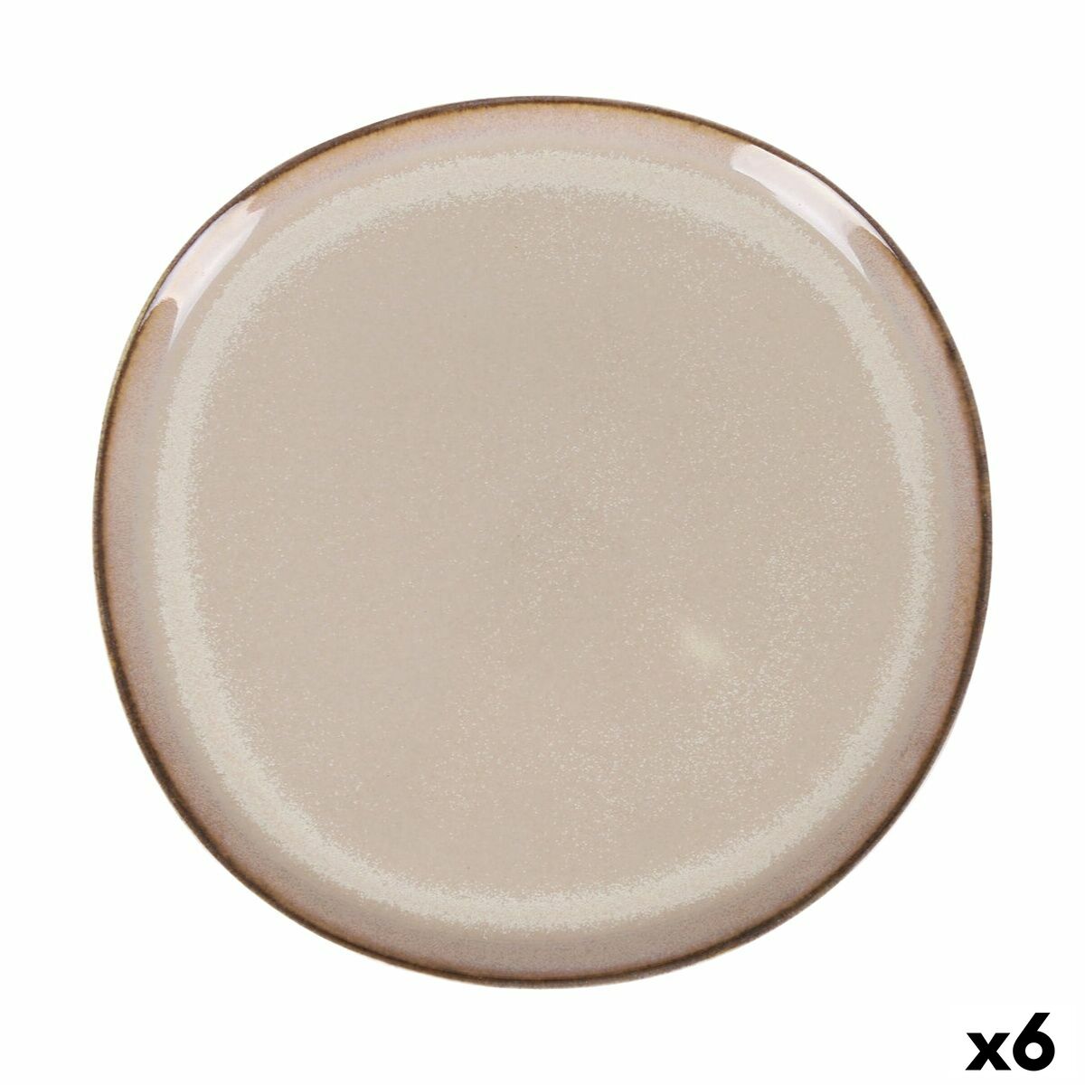 Jälkiruokalautanen Ø 21 cm, beige - 6 osaa, sopii jälkiruokiin & kahvihetkiin
