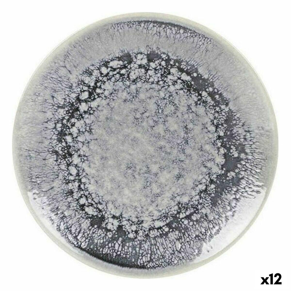 Jälkiruokalautaset 20 cm, posliini 12 kpl, harmaa kuviointi