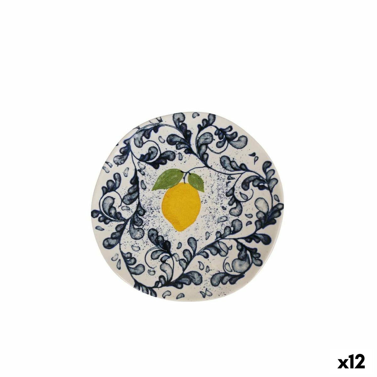 Jälkiruokalautanen sitruunakuosi 20 x 20 x 2 cm, 12 kpl, kahvipöytään