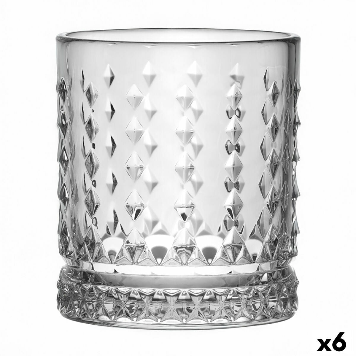 Juomalasi 370 ml kuviollinen läpinäkyvä, 6 kpl - lasit arkeen & juhlaan