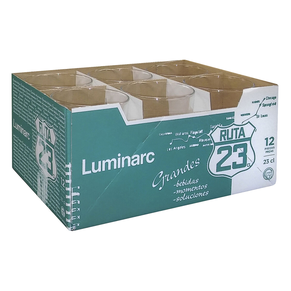 Juomalasit 230 ml 12 kpl, läpinäkyvät - tiskikoneeseen & jääkaappiin, Luminarc
