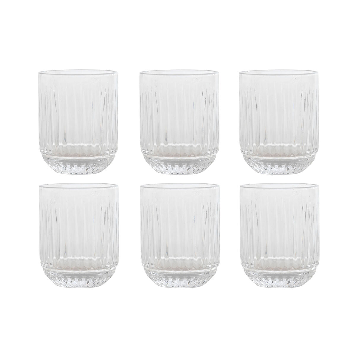 Juomalasit 275 ml, 6 kpl – läpinäkyvä kristalli, 7,5×7,5×9,5 cm