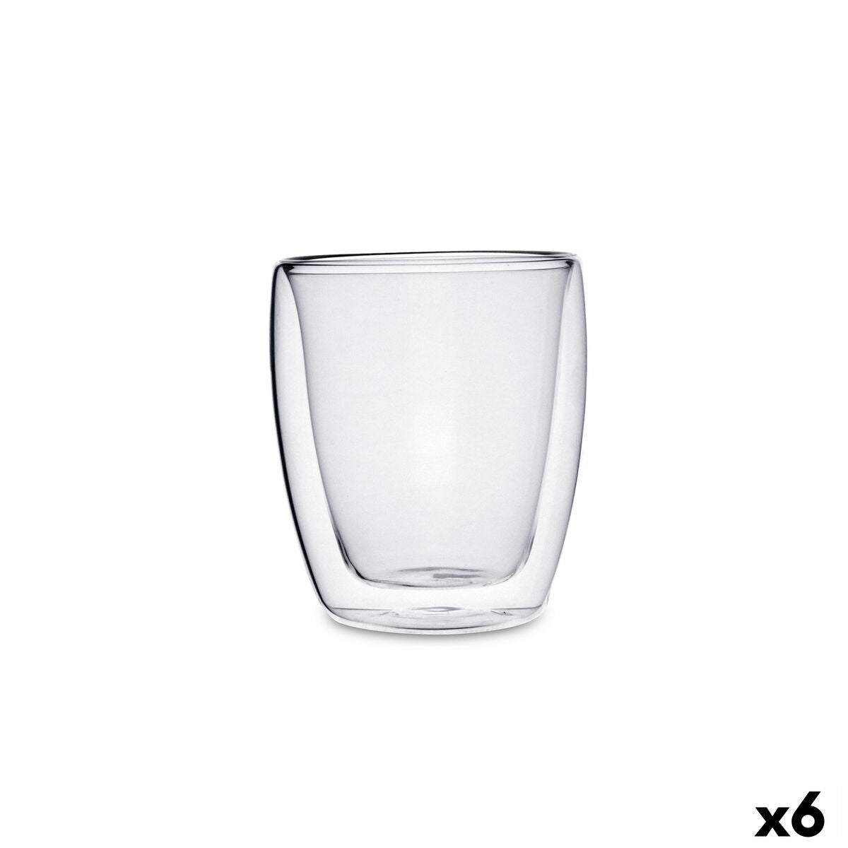Juomalasit 300 ml, 6 kpl - tuplaseinäiset läpinäkyvät lasit, kotikäyttöön
