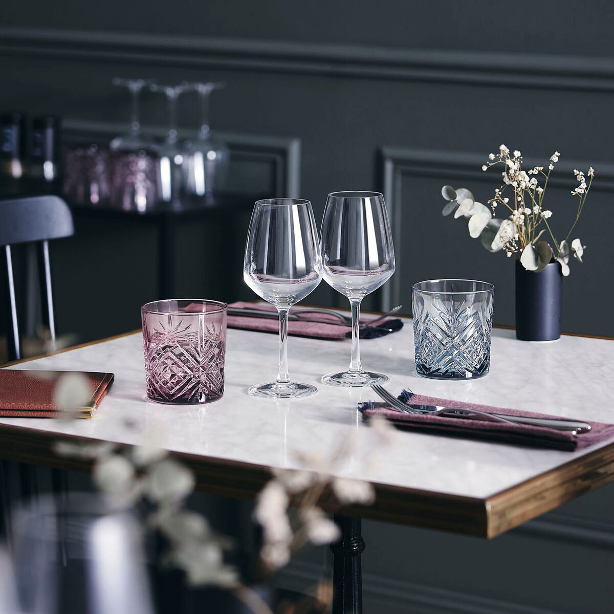 Juomalasit 330 ml 6 kpl, koristekuvio, astianpesukoneeseen sopivat - Broadway