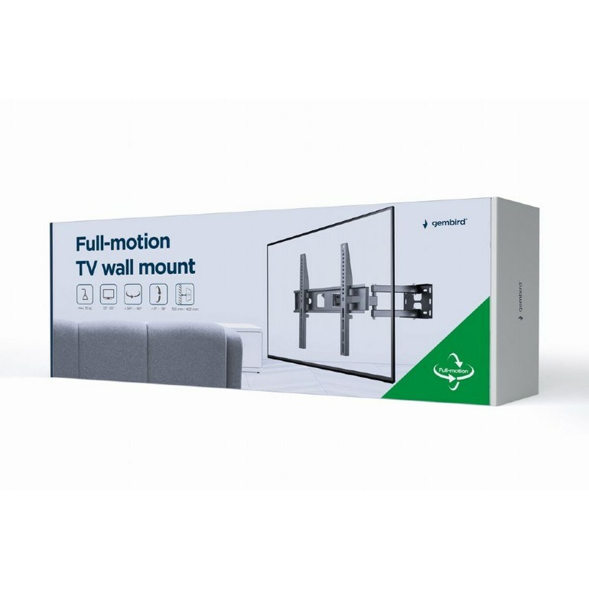 TV-seinäteline varrellinen kääntyvä 32–55 tuumaa, 35 kg, VESA 75–400 mm
