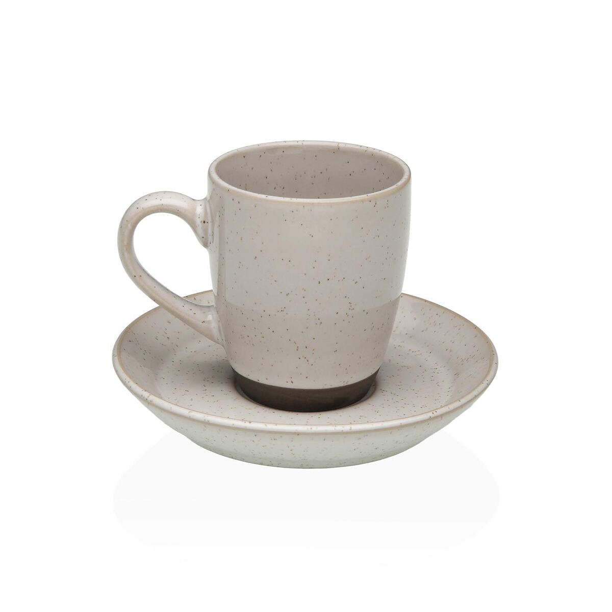 Kahvikuppi ja lautanen beige, espresso-koko 5,5 x 6 x 5,5 cm, kahvihetkiin