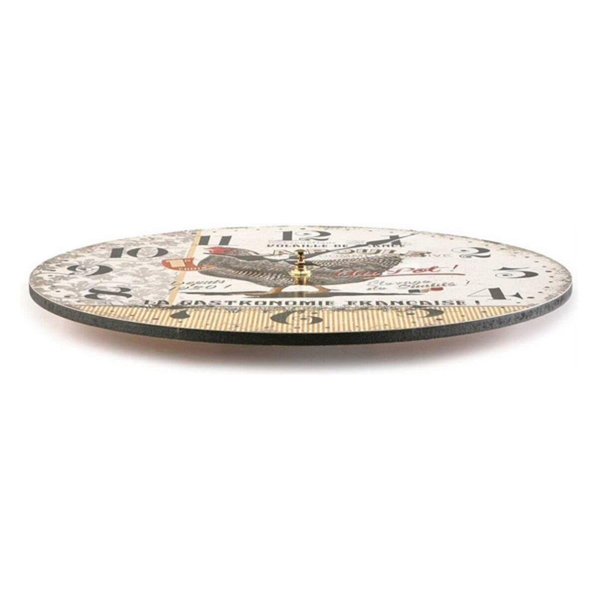 Seinäkello kana-kuvio, analoginen muovinen 28 cm, keittiöön & kotiin, retro