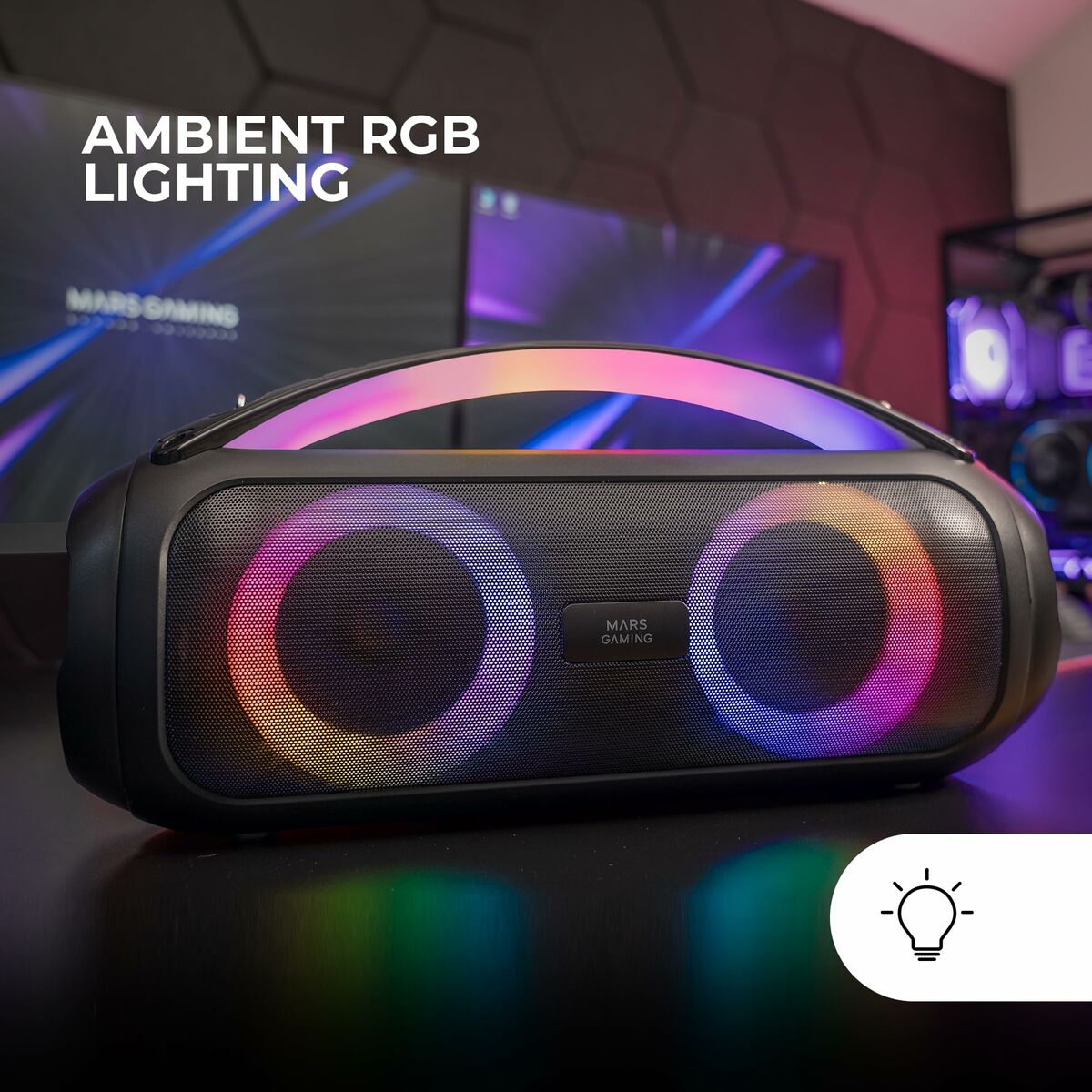 Kannettava Bluetooth-kaiutin 50 W, moniväriset LED-valot, 5000 mAh, pelaajille – bilekaiutin handsfree-puhelut – kuva 5