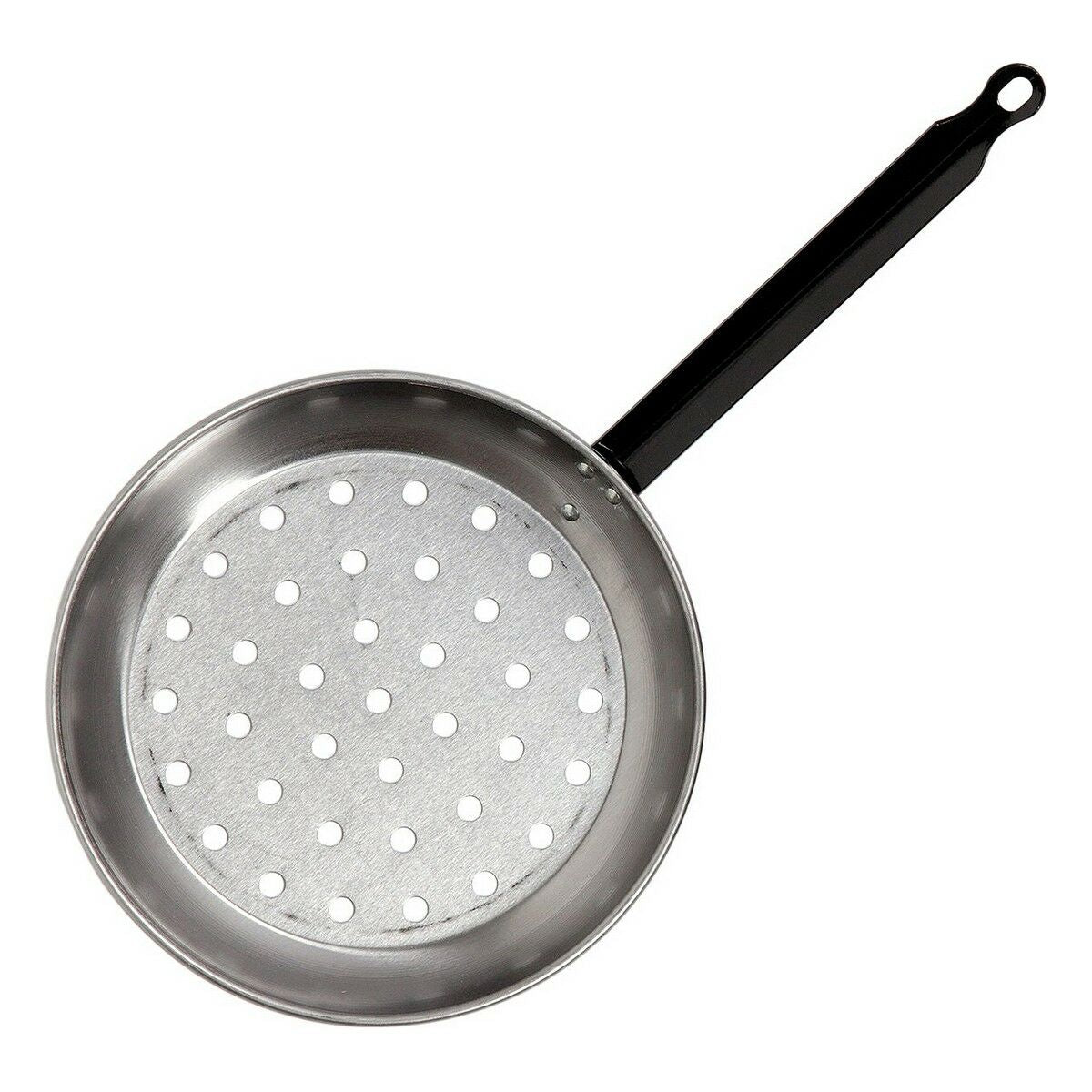 Kastanjapannu Ø 28 cm, kiillotettu teräs - grillille & avotuleen