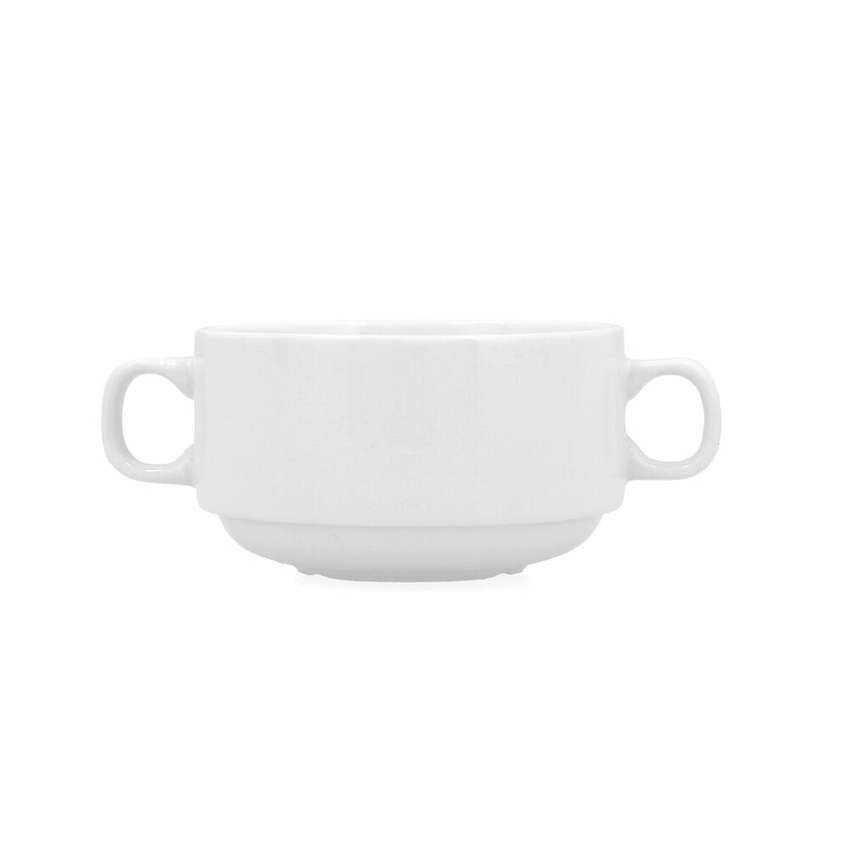 Keittokulho 300 ml, 6 kpl pinottava kahvallinen keramiikka-setti, valkoinen