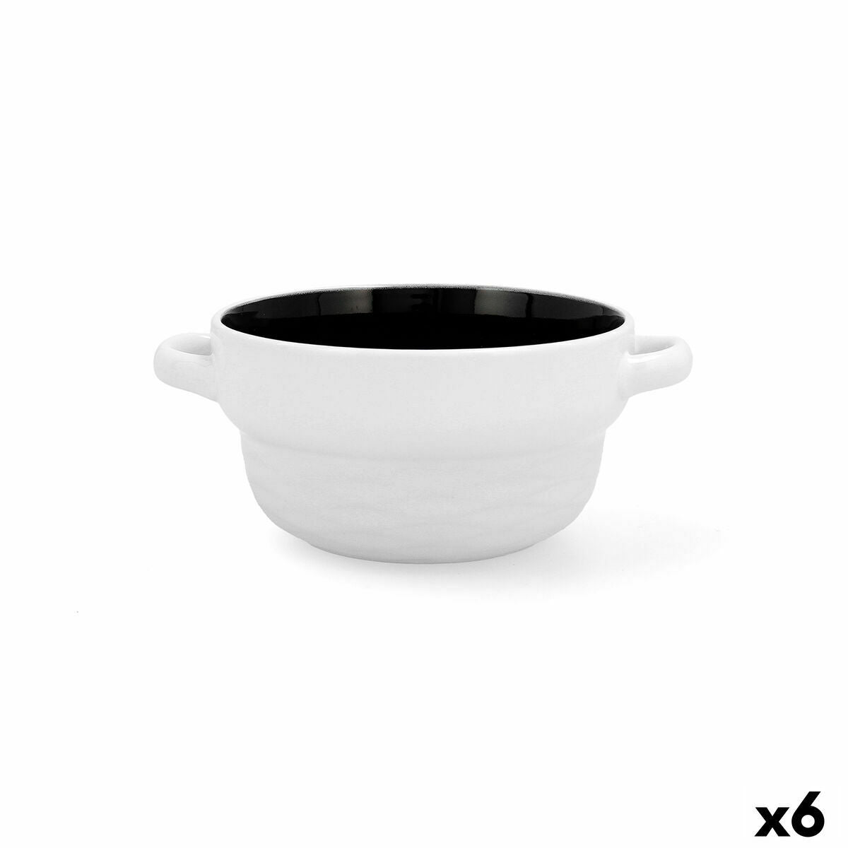 Keittokulho 500 ml 6 kpl, kaksivärinen keramiikka, pinottava, kotikeittiöön