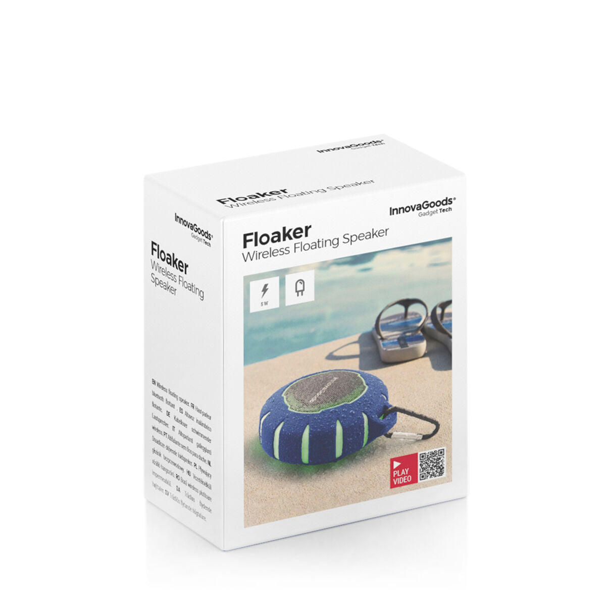 Kelluva Bluetooth-kaiutin IPX7, LED-valo & handsfree, 5W uima-altaaseen