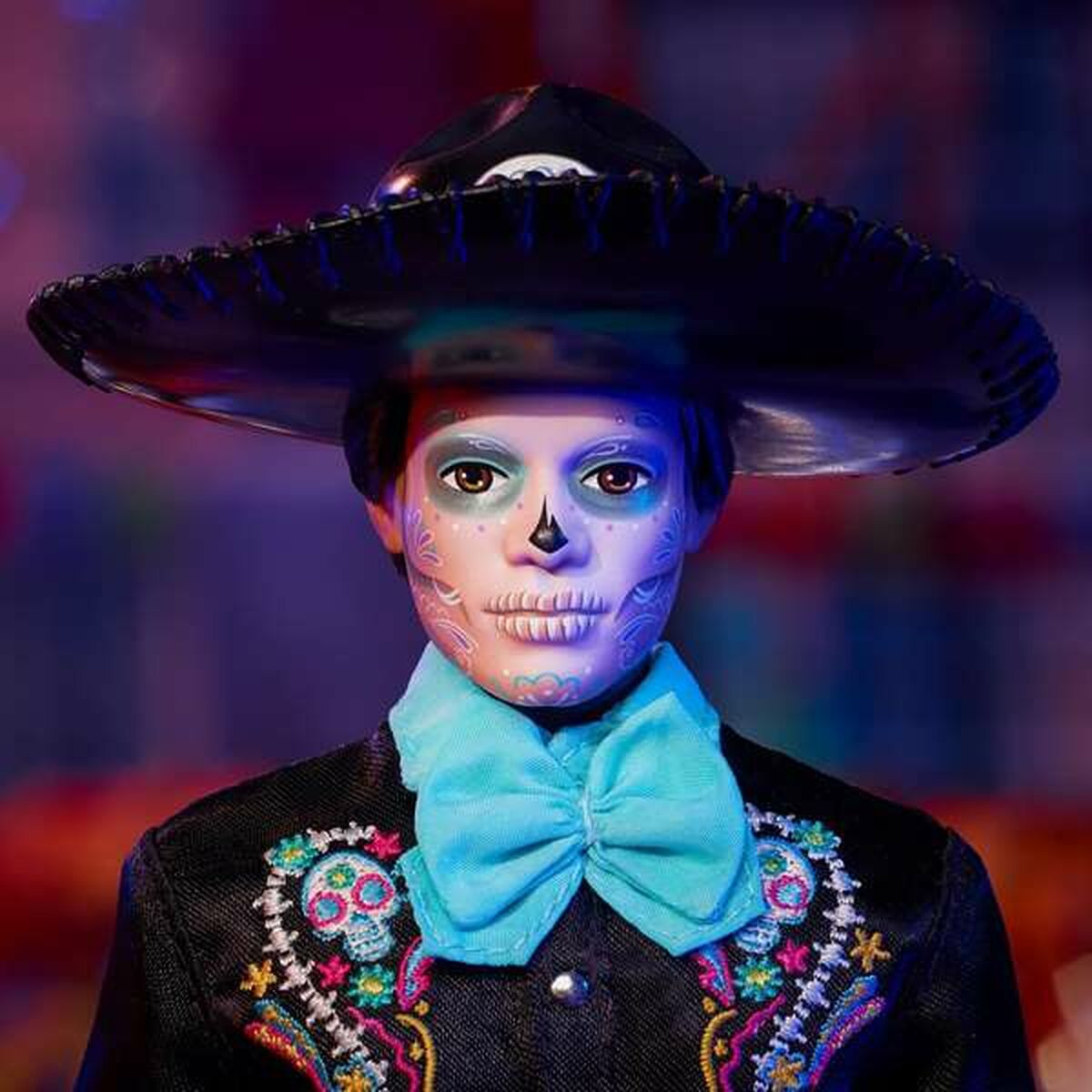 Ken nukke Kuolleiden päivä, Day of the Dead -asu, musta figuuri, lapsille