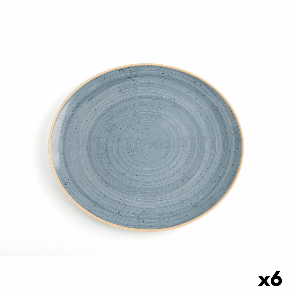Keraaminen lautanen 30 x 27 cm, matala sininen - 6 kpl, ruokailuun & tarjoiluun