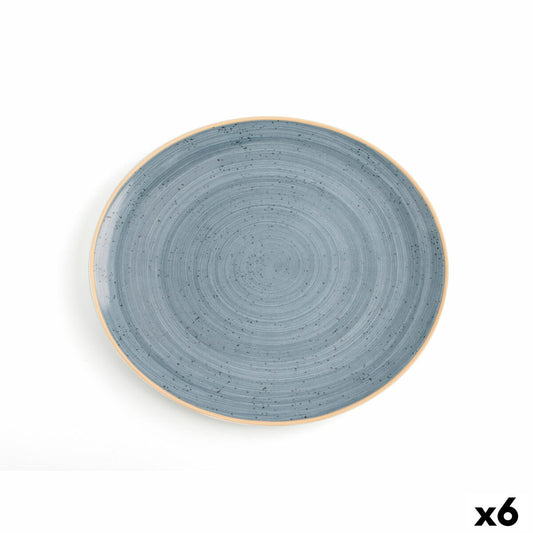 Keraaminen lautanen 30 x 27 cm, matala sininen - 6 kpl, ruokailuun & tarjoiluun
