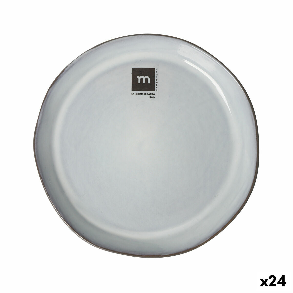 Litteä lautanen 24 kpl, keraaminen ruokalautanen rustiikkinen stoneware harmaa