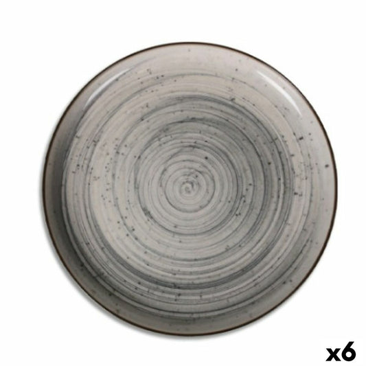 Ruokalautanen 27 cm keraaminen, 6 kpl – Vortex-kuvioitu pyöreä
