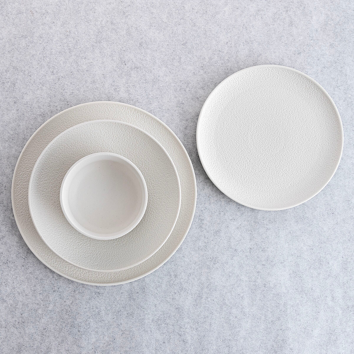 Lautaset 6 kpl keraamiset litteät, valkoinen 26,5 cm, astiapesuun & mikroaaltioon