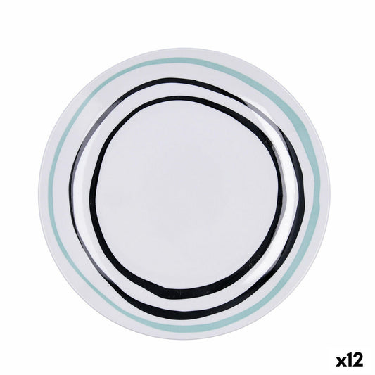 Keramiikkalautanen 26,5 cm, zigzag-monivärinen, tiskikone & mikro, 12 kpl